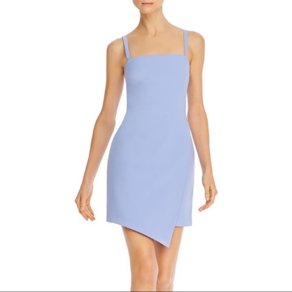 BNWT Likely Periwinkle Blue Haven Sleeveless Sheath Drape Front Mini DressSize00